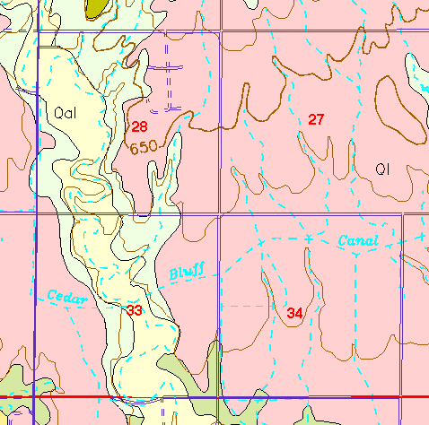 small part of Ellis Co. geologic map