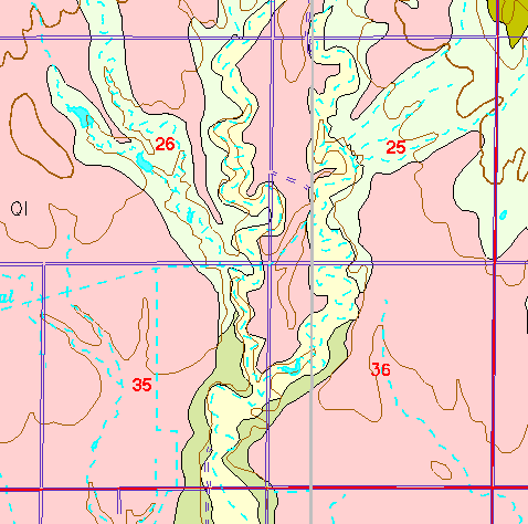 small part of Ellis Co. geologic map