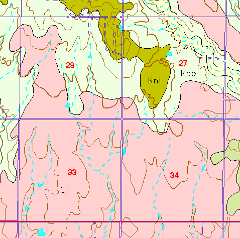 small part of Ellis Co. geologic map