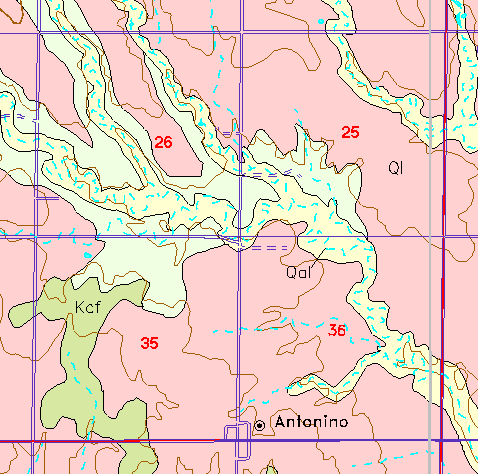 small part of Ellis Co. geologic map