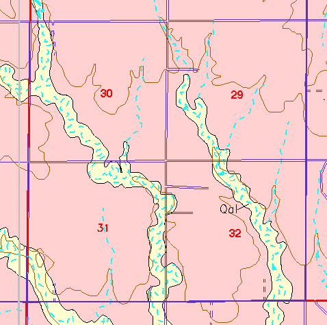 small part of Ellis Co. geologic map