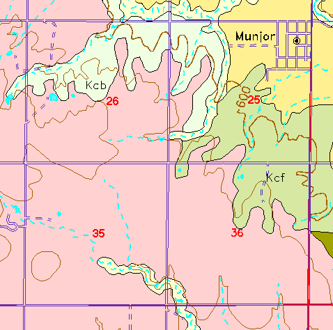 small part of Ellis Co. geologic map