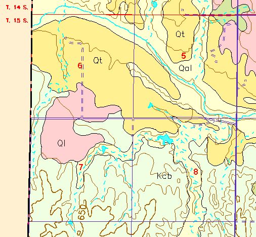 small part of Ellis Co. geologic map