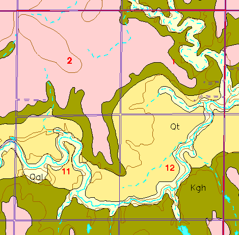 small part of Ellis Co. geologic map