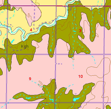 small part of Ellis Co. geologic map