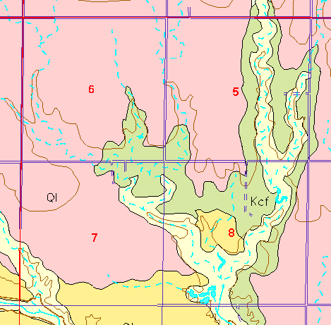 small part of Ellis Co. geologic map