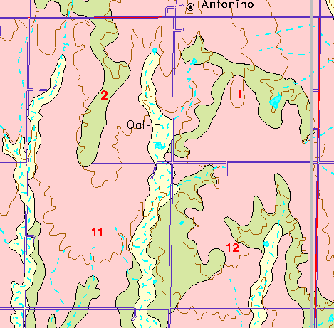 small part of Ellis Co. geologic map