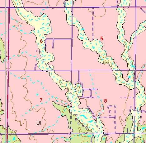 small part of Ellis Co. geologic map