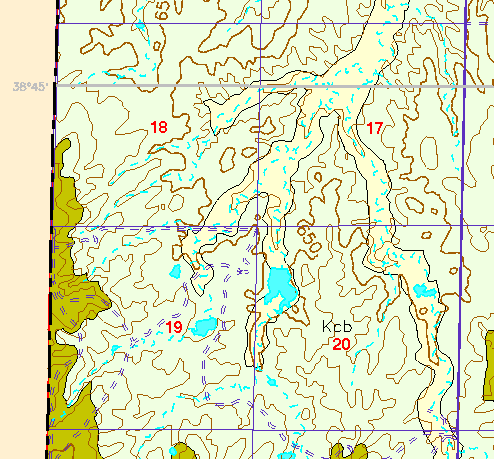 small part of Ellis Co. geologic map