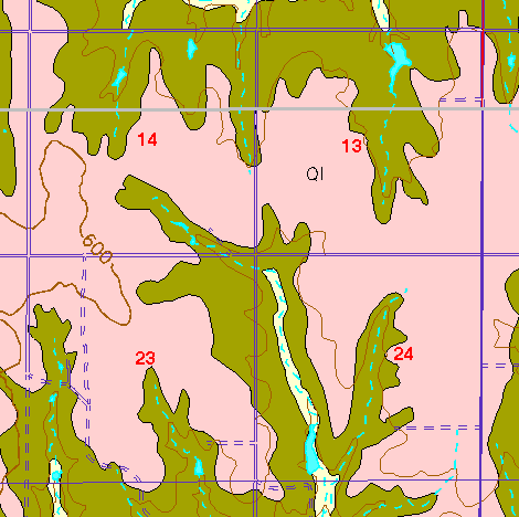 small part of Ellis Co. geologic map