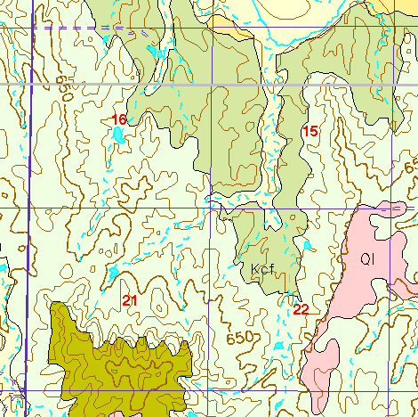 small part of Ellis Co. geologic map