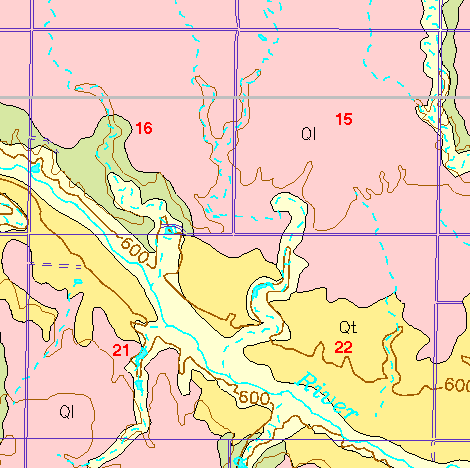 small part of Ellis Co. geologic map