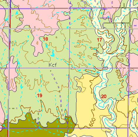 small part of Ellis Co. geologic map