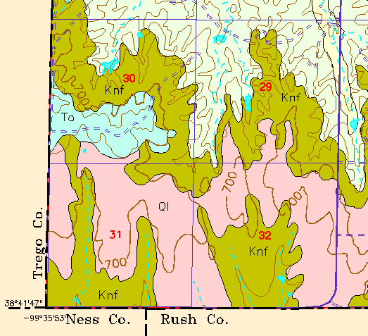 small part of Ellis Co. geologic map