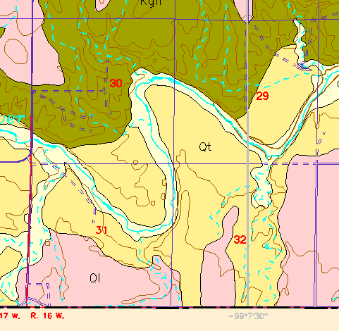 small part of Ellis Co. geologic map