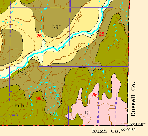 small part of Ellis Co. geologic map