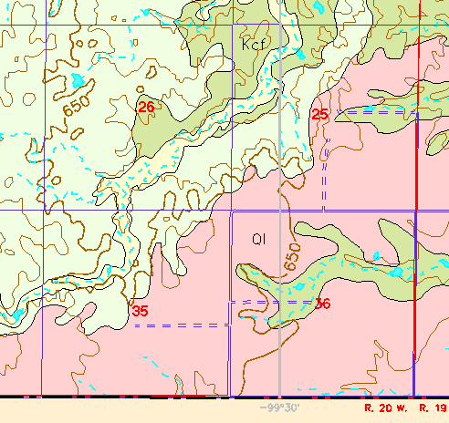 small part of Ellis Co. geologic map