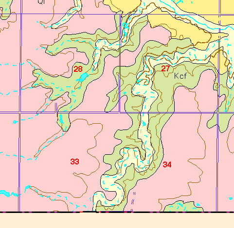 small part of Ellis Co. geologic map