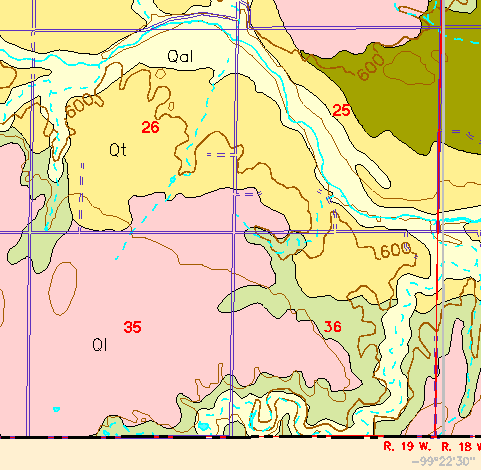 small part of Ellis Co. geologic map