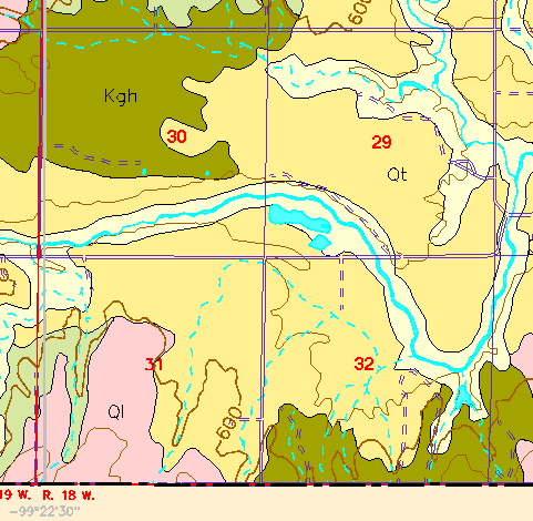 small part of Ellis Co. geologic map