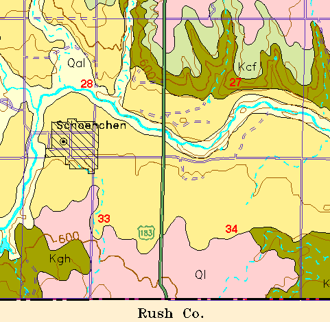 small part of Ellis Co. geologic map