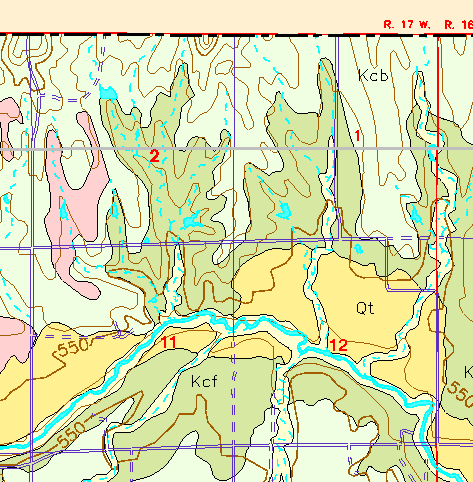 small part of Ellis Co. geologic map