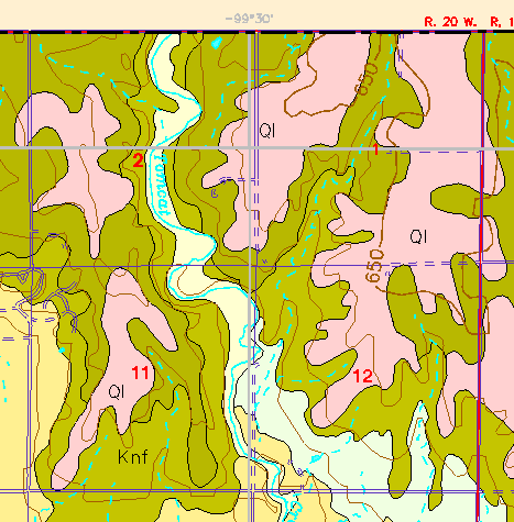 small part of Ellis Co. geologic map