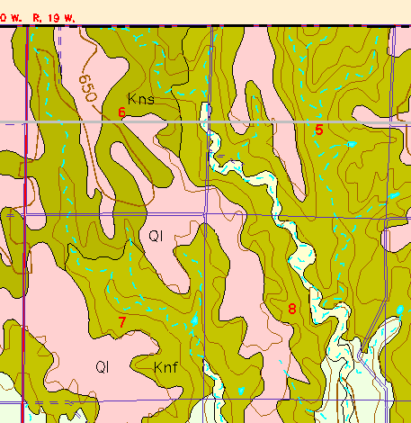 small part of Ellis Co. geologic map