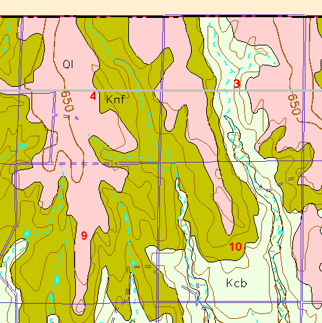 small part of Ellis Co. geologic map