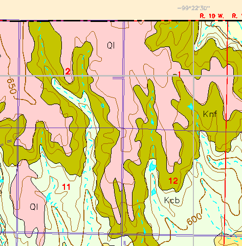 small part of Ellis Co. geologic map