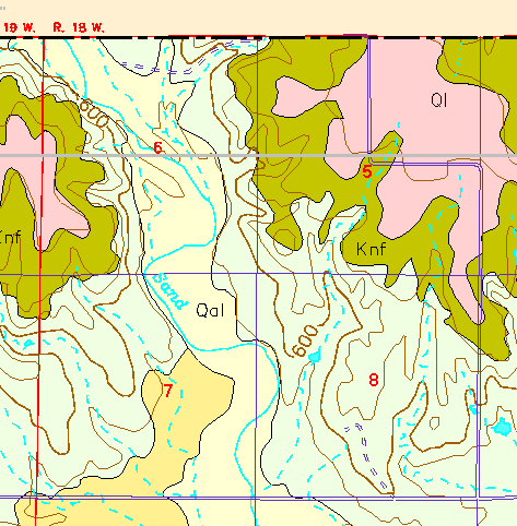 small part of Ellis Co. geologic map