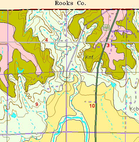 small part of Ellis Co. geologic map