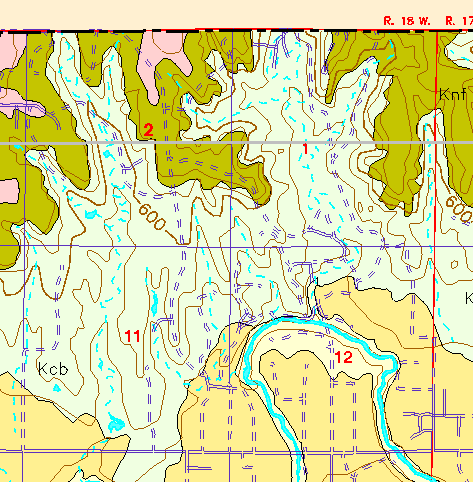small part of Ellis Co. geologic map