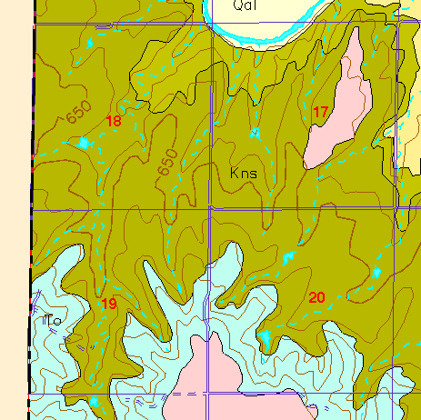 small part of Ellis Co. geologic map