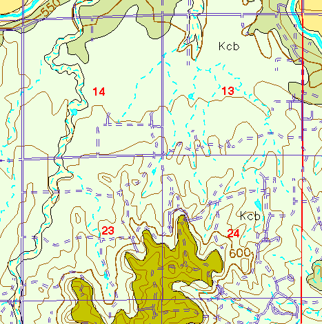 small part of Ellis Co. geologic map