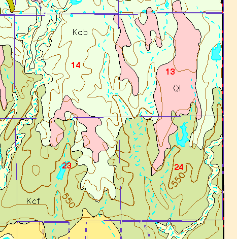 small part of Ellis Co. geologic map