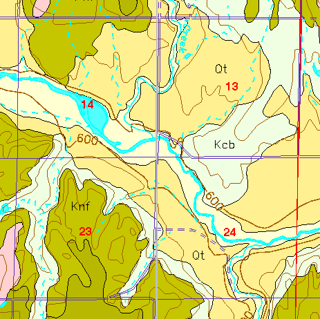 small part of Ellis Co. geologic map