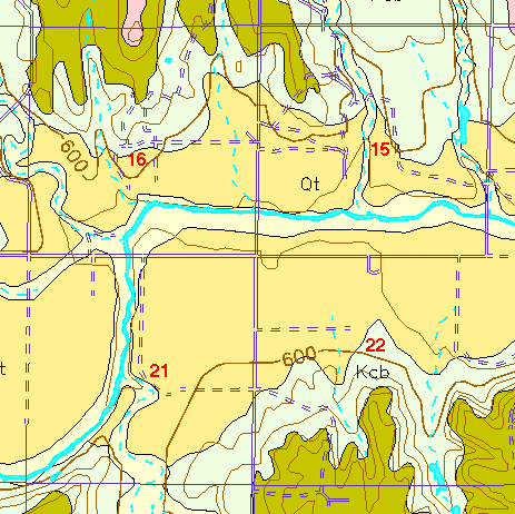 small part of Ellis Co. geologic map