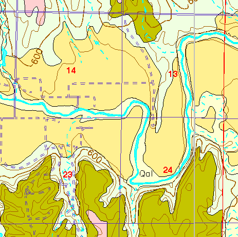 small part of Ellis Co. geologic map