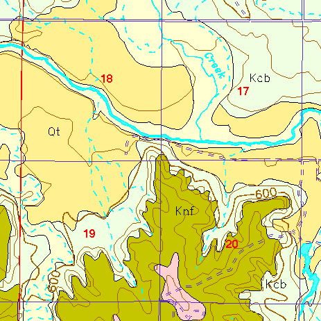 small part of Ellis Co. geologic map