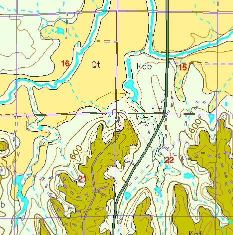 small part of Ellis Co. geologic map