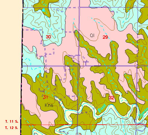 small part of Ellis Co. geologic map