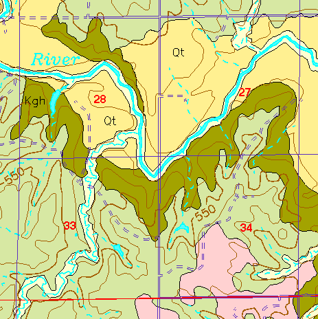 small part of Ellis Co. geologic map