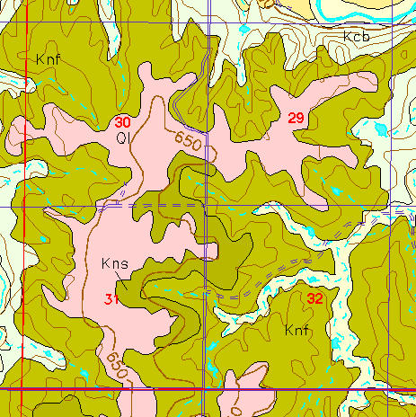 small part of Ellis Co. geologic map