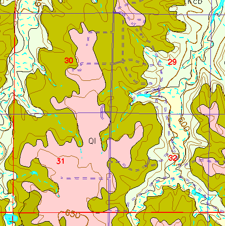 small part of Ellis Co. geologic map