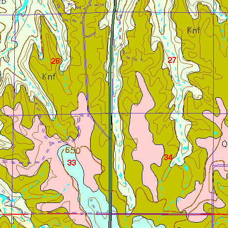 small part of Ellis Co. geologic map