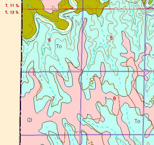 small part of Ellis Co. geologic map