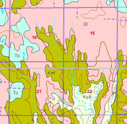 small part of Ellis Co. geologic map