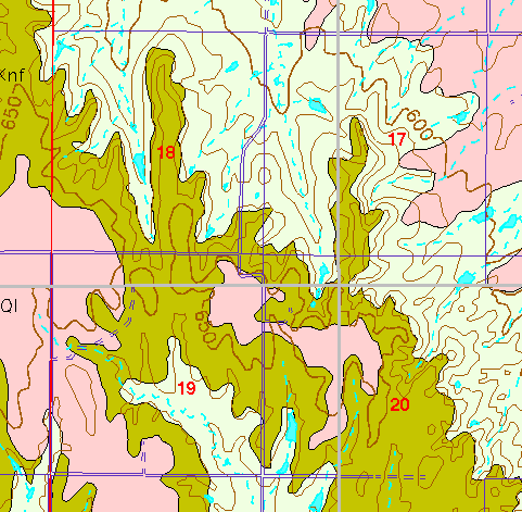 small part of Ellis Co. geologic map