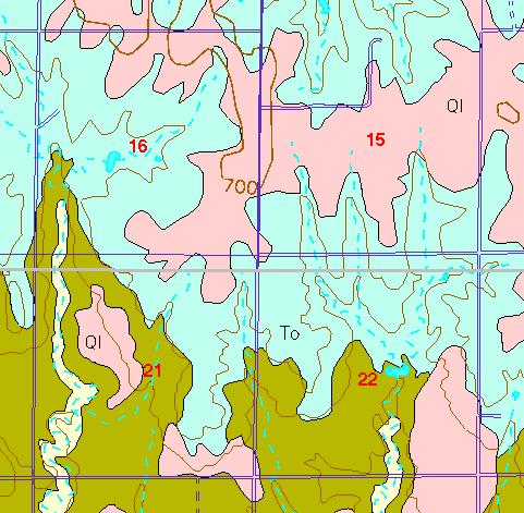 small part of Ellis Co. geologic map